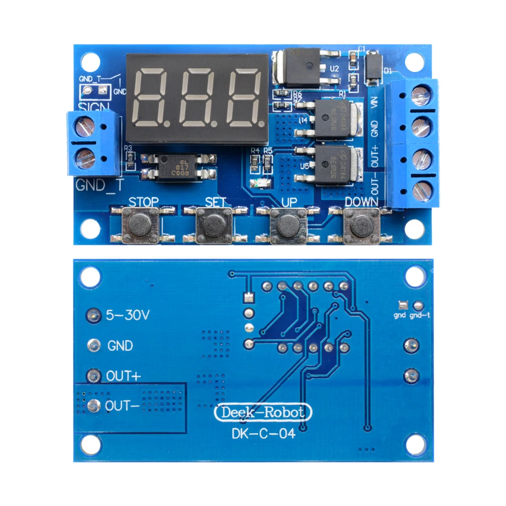 DC 12V 24V светодиодный цифровой реле задержки времени высокого уровня цикл запуска таймер задержки переключения цепь ГРМ двойной МОП-контроллер DC 5 V-30 V