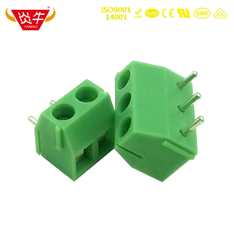 10Pcs KF396R 3.96 2P 3P PCB  SCREW TERMINAL BLOCKS DG350R 3.96mm 2P 3P CAN BE STITCHED PHOENIX CONTACT DEGSON KEFA YANNIU