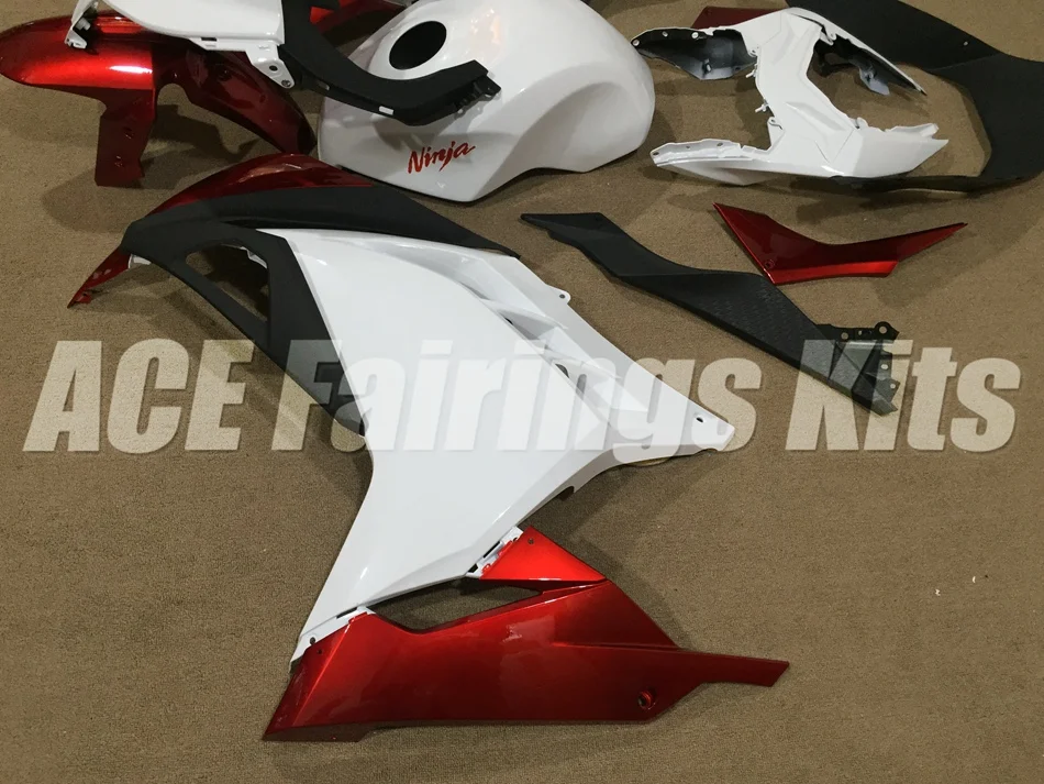 ABS обтекатель комплект для Kawasaki Ninja300 EX300 300R 2013 13 14 15 16 обтекатели впрыска+ крышка бака красный белый