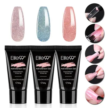 

Elite99 Nail Extension Gel Polish Kit 30g Shimmer Gel Acrylic Nails UV Builder Gel Tips Glitter Quick Extension Gel Nail Polish