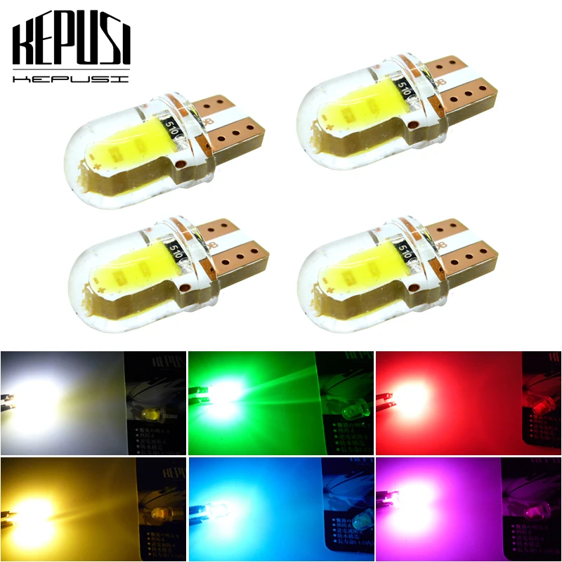 4x светодиодный W5W T10 194 168 W5W COB 8SMD светодиодный парковочная лампа авто Клин габаритный фонарь с can-bus яркая кварцевая лицензии светильник лампы белого цвета