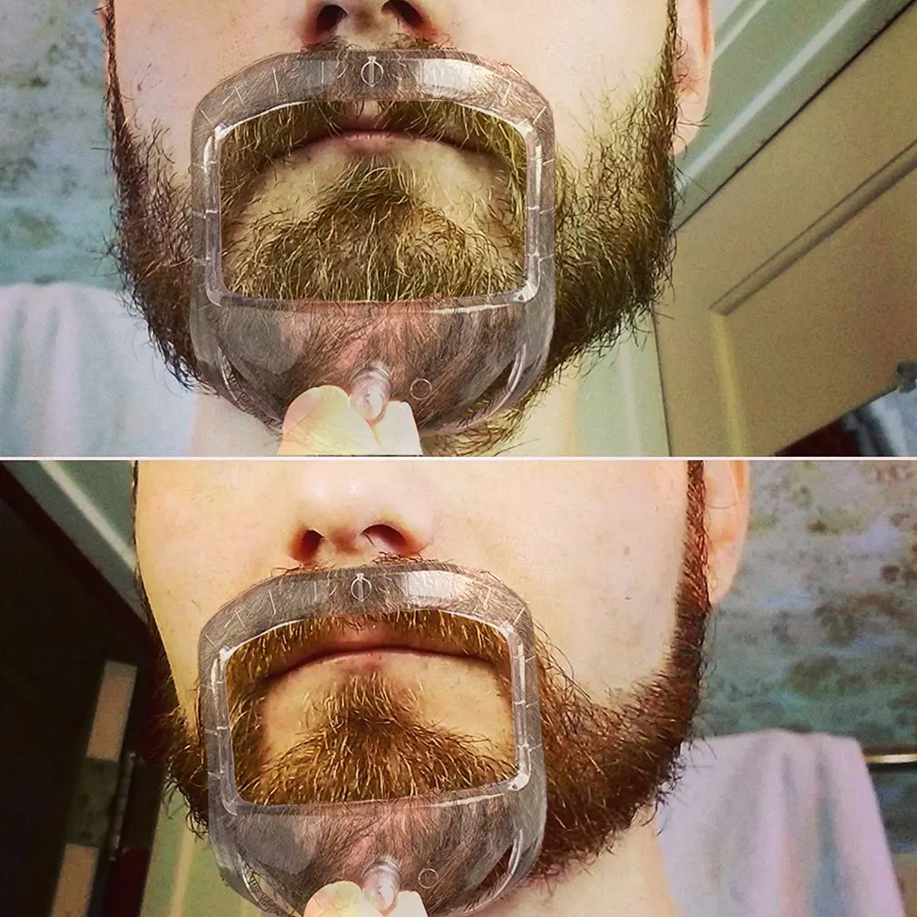 Прозрачный Moulder Moustache линейка для бороды коричневая отделка бритье Abs расческа