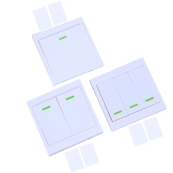 

EV1527 433Mhz 86 Wall Panel Wireless Remote Control Switch Transmitter 1 2 3 Button RF Receiver For Bedroom Ceiling Light Lamp
