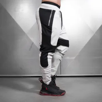 

Sports Casual Trousers Mens Breathability Stitching Running Training Pants Pantalones Hombre Drawstring Joggers Pencil Pants Men