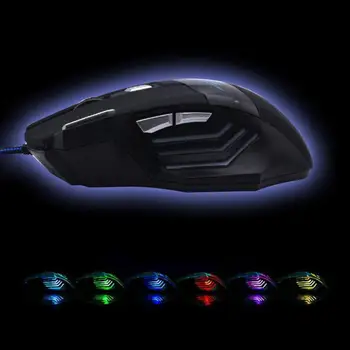 

Gaming Mouse 7 Wired Gamer Laptop Buttons 5500Dpi Led Optical Usb Computer Mice Brand New Two Side-Buttons