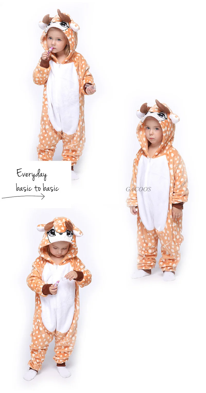 Kuguurumi/Детские пижамы с единорогом для маленьких девочек; одежда для сна с единорогом; фланелевые пижамы с рисунком панды; детские пижамы; комбинезоны