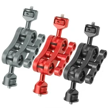 

2022 Upgraded Articulating Magic Arm with Double Ballheads,Dual 1/4 Ball Head Connection Adapter 3/8 Crab Clamp Mount Monitor