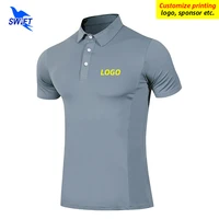 Summer Breathable Turn Down Collar Running Shirts Men Quick Dry Gym Fitness T-shirt Short Sleeve Sportswear Tee Tops Customized 1