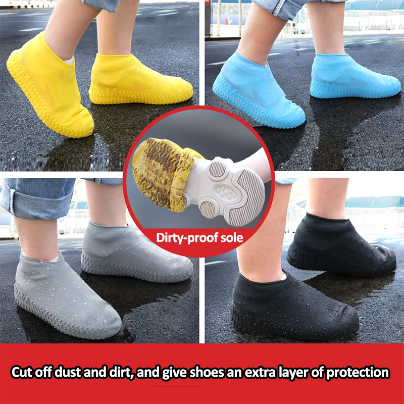 

1 Pair Reusable Silicone Shoe Cover S / M / L Dwaterproof Water Rain Shoes Covers Outdoor Camping Non Slip Rubber Rain Boot