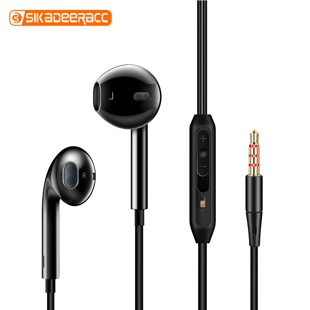 

3D Surround Sound Earphone Wired In Ear Earbuds 3.5 Jack Microphone Line Control Bass Smartphone For Huawei P20 P30 Pro Headset