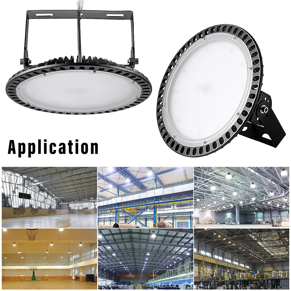

100W/200W/300W Garage Lights Slim UFO LED Light High Bay Light Industrial Factory Warehouse Gym Shed Lighting