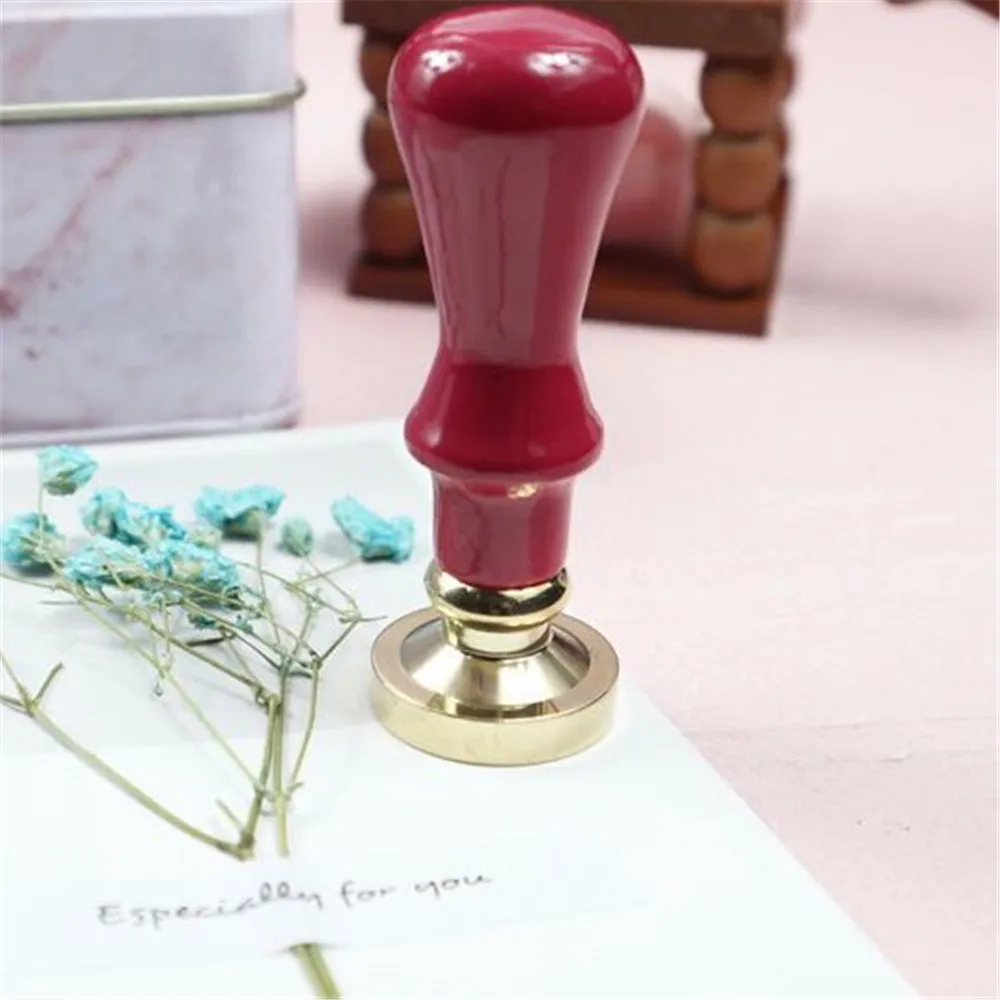 red Macaron деревянная печать цветной штамп ретро портативный воск печать DIY подарочная карта уплотнительный инструмент Свадебная вечеринка рождественские принадлежности художественные поделки - Цвет: red