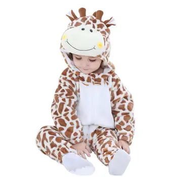 

DOUBCHOW Unisex Baby Soft Flannel Cute Brown Giraffe Winter Rompers Toddlers Girls Boys Babys Snowsuit Costume Cosplay Jumpsuits