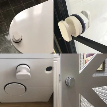 

White Vacuum Suction Cup Handle Sliding Door Drawer Handle Toilet Cover Handle Bathroom Accessories