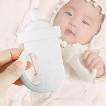 

Silicone Baby Teether Small Milk Bottle Modeling Infant Molar Stick Pacifier Supplies Toys
