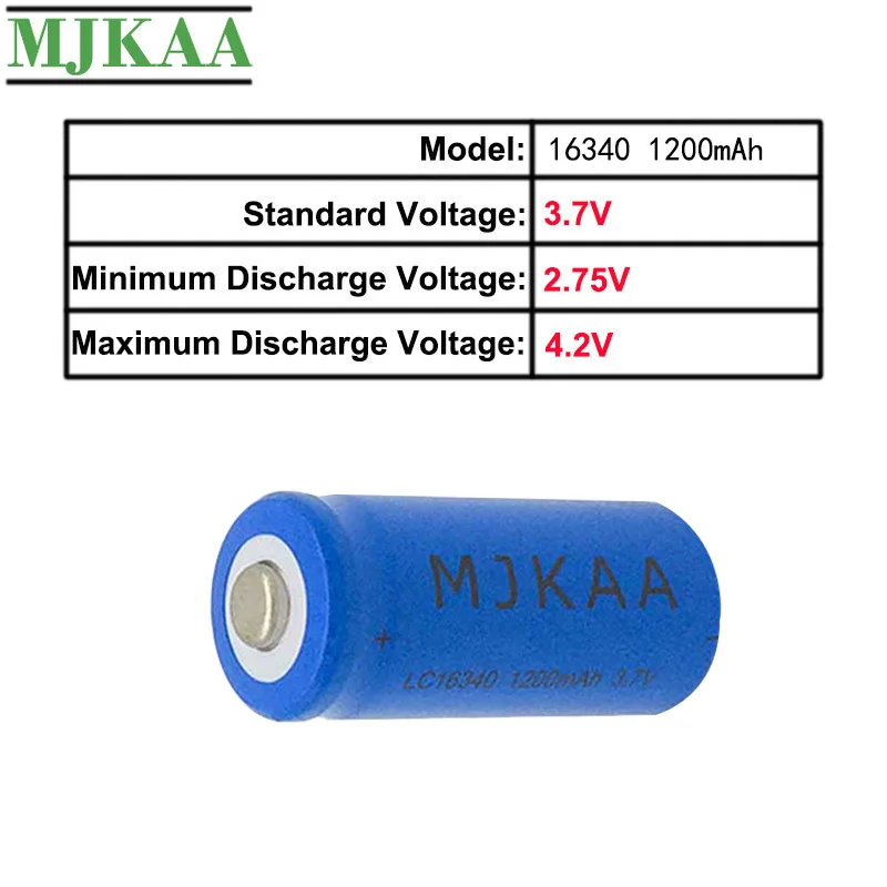 MJKAA 4 шт. 16340 3 7 в 1200 мАч литий ионная аккумуляторная батарея CR123A литиевые батареи