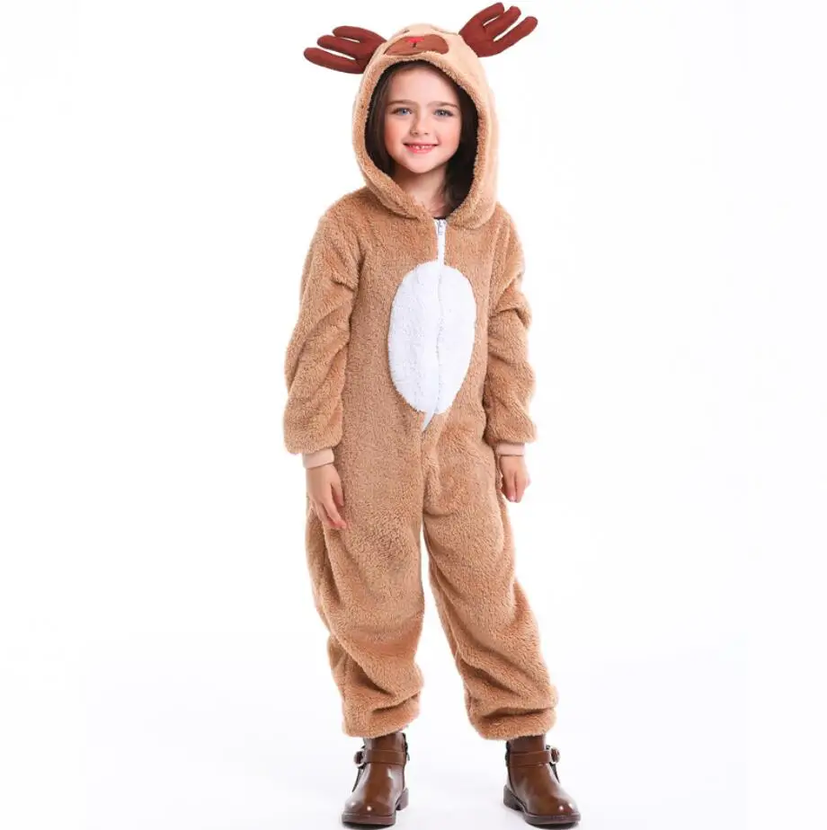 S-XL, женские рождественские костюмы с оленем для родителей и детей, маскарадные костюмы с изображением животных, Бальные вечерние комбинезоны с лосем, одежда для взрослых и детей