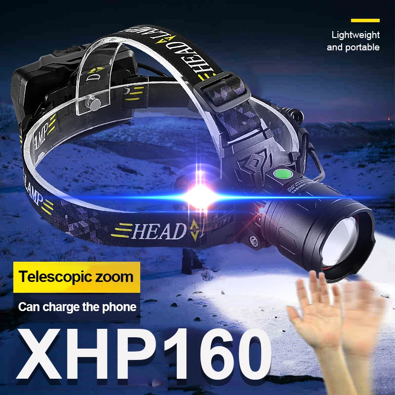 Налобный фонарь XHP160 с ИК-датчиком