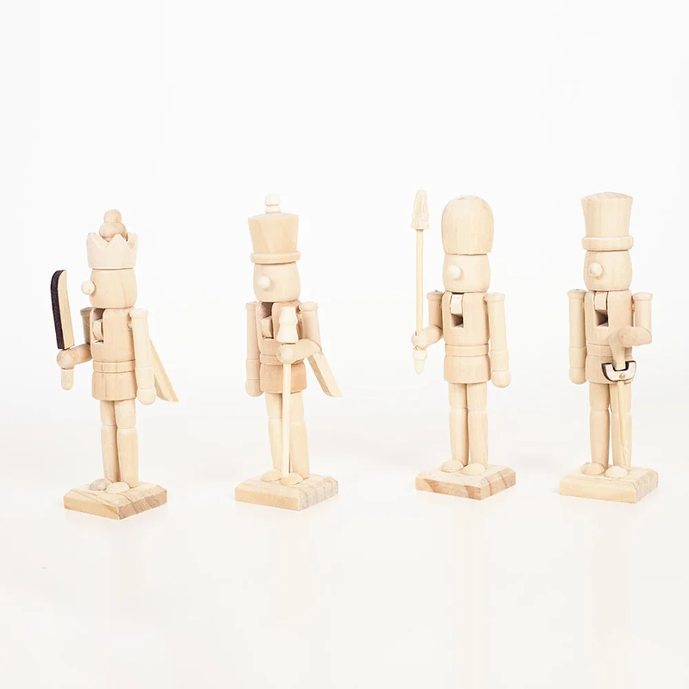

4Pcs/set 20cm Zakka Wooden Nutcracker Band Dolls Christmas Desktop Decoration Christmas Ornaments for Home Adornos De Navidad,Q