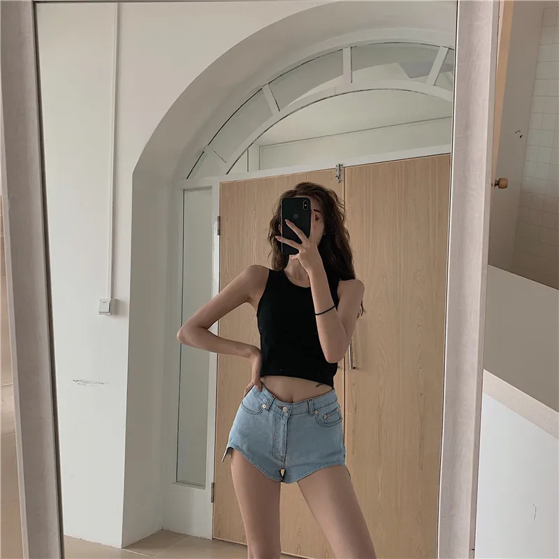 Для фотосессии, контроль цены, 33, дизайн с высокой талией, для стирки, тянущиеся ноги, полезный продукт, для похудения, Универсальные джинсовые шорты 6428