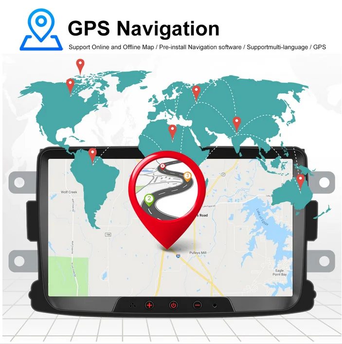 Pdofo 2 Din Android 8.1Car gps Радио авторадио FM Vehcle Зеркало Ссылка 2din мультимедиа DVR плеер для Duster/Sandero/Logan/Dokker