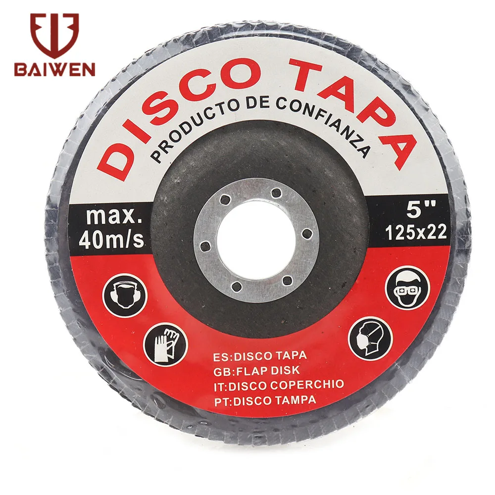2-10 stücke Flap Discs 125mm Schleif Scheiben 60/80 Grit Schleifen Räder Klingen Schleif Werkzeuge für Winkel Grinder 7/8inch Loch – Detail 5