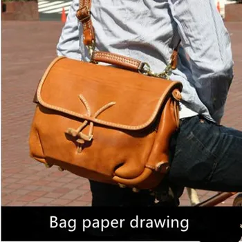 

Motorcycle bag Craft paper drawing handmade leather goods DIY cowhide leather bag leather paper drawing