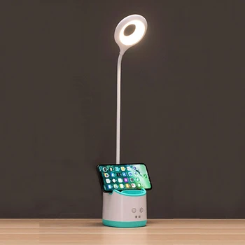 

Rechargeable Led Table Touch Lamp Desk Lamp USB Flexible Reading Ring Light for Kids with Phone Hoder Pen Holder Pot Night Lamp