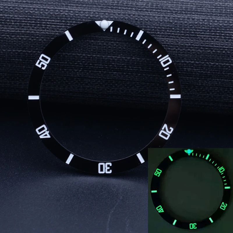 38mm Flat Ceramic bezel Insert Fit  SKX007 SKX009 SRPD SRPE Watch Accessories Green luminous Bezel Insert Men Gift