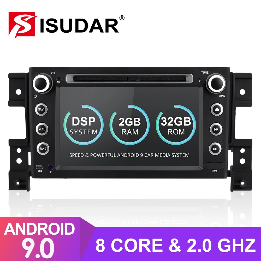 Isudar 2 Din Android 9 авто радио для SUZUKI/Grand Vitara автомобильный DVD Мультимедиа gps Восьмиядерный ОЗУ 2 Гб ПЗУ 32 Гб Камера USB DVR DSP