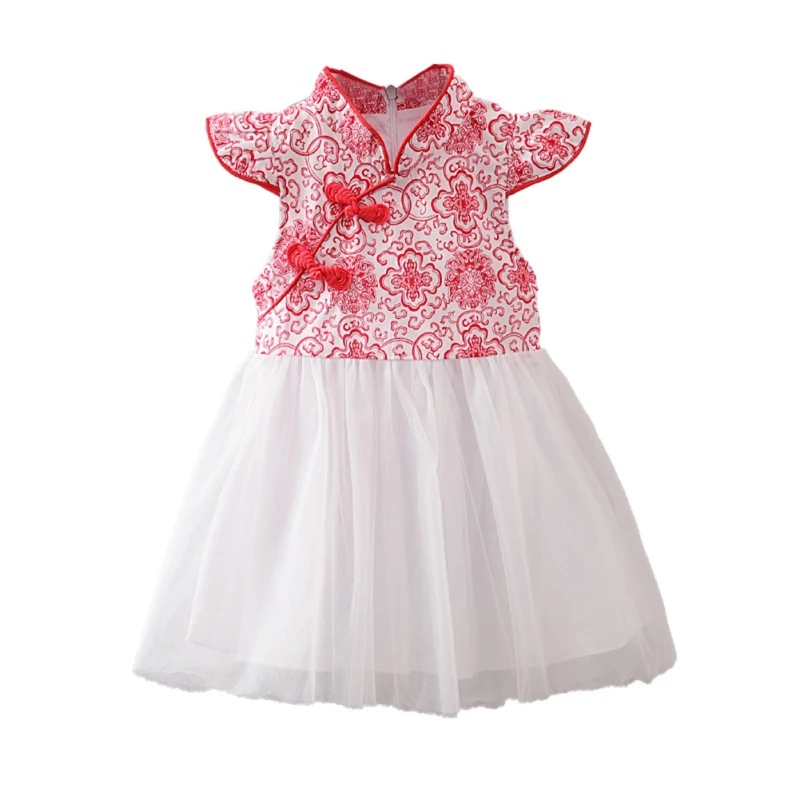 Весенние платья для девочек; Китайский Чонсам; подарок на год; праздничная одежда для девочек; костюм; платье для маленьких девочек; 2