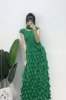 2022 Summer sleeveless flower bud dress Miyake Pleated New women High fashion Long overall dress with Scarf aesthetic clothes ► Photo 3/6