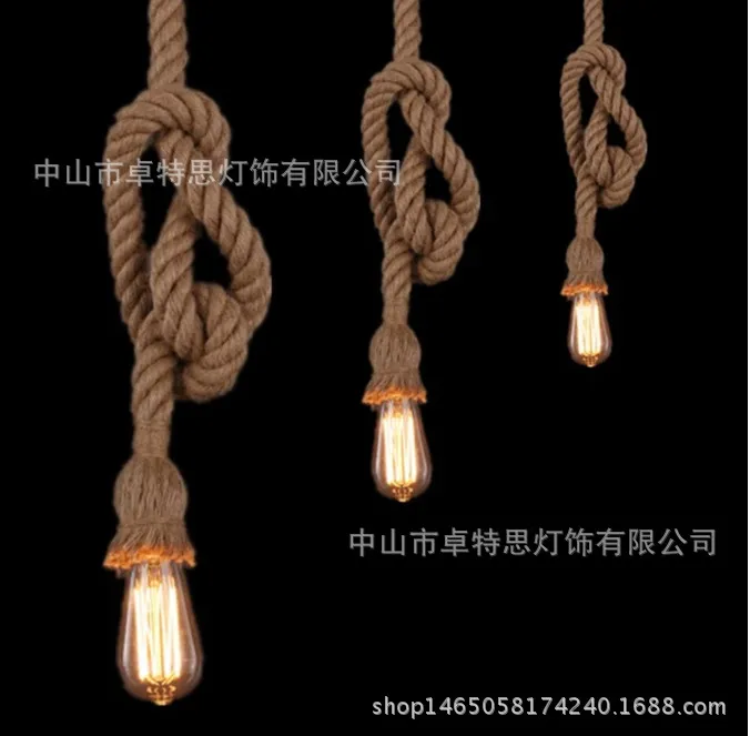 Retro Handmade Knitted Belt Wire Decoration Hemp Rope Restaurant Bar Coffee Shop DIY Personalized& Creative Hemp Rope Ceiling L