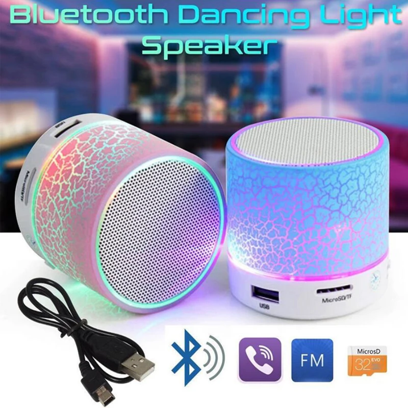 A9 Bluetooth Speaker Mini Wireless Loudspeaker Crack LED TF USB Subwoofer bluetooth Speakers mp3 stereo audio music player