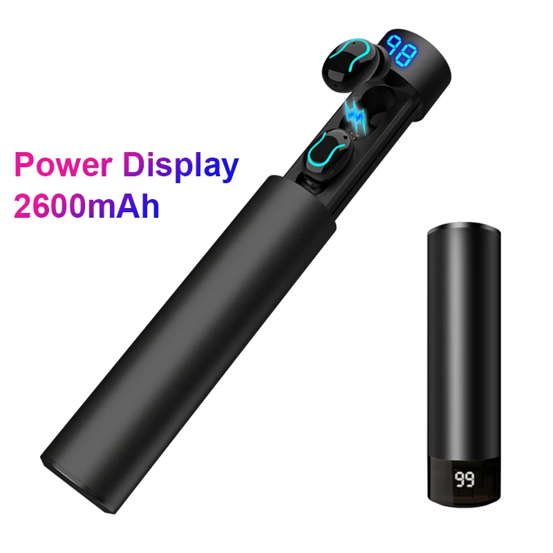 Q19 Bluetooth наушники V5.0 настоящие беспроводные стерео наушники сенсорный светодиодный дисплей с двойным микрофоном спортивные водонепроницаемые наушники IPX5