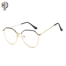 HERVI металлические полигон обычные очки оправа для женщин и мужчин прозрачные линзы очки, очки в оправе унисекс