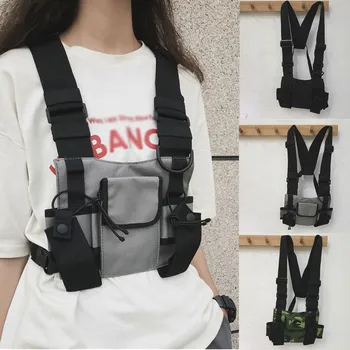 

Multi-function Small Bagpack Korean Unisex Tactical Multi-function Function Chest Bag Strap Vest Backpack Travel Backpack #38