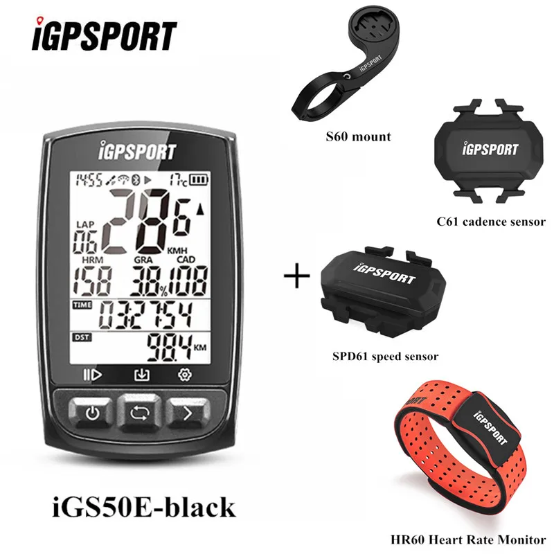 

iGPSPORT IGS50E GPS Computer IPX7 Waterproof Cycling Bluetooth 4.0 ANT+ Bike Wireless Computer Digital Speedometer Backlight