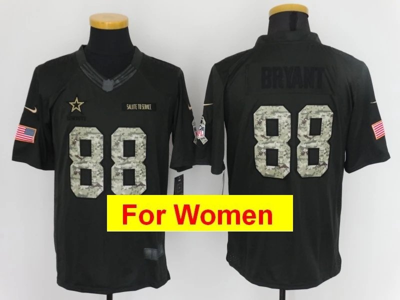 Женские футболки Dallas#88 Dez Bryant Game color Rush - Цвет: Армейский зеленый