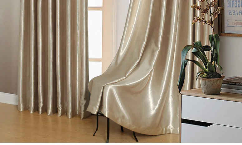 Ouro monocromática Cortinas para Sala, alta Shade