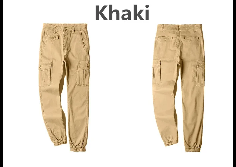 Горячая распродажа мужские брюки карго с несколькими карманами повседневные штаны в стиле милитари эластичные брюки спортивные брюки мужские FSN-690 - Цвет: Khaki