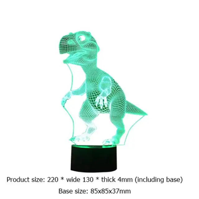 Halloween 3D Dinosaur LED Lamp 7 Colors Touch Control Night Light Kids Gifts Living Room Bedroom Table Decoration 6