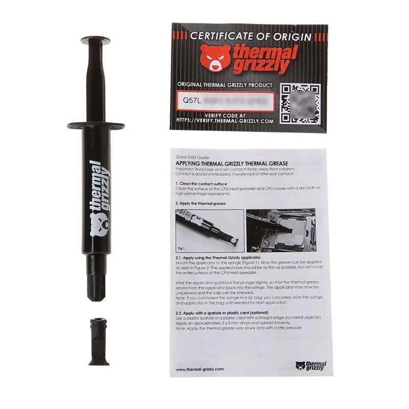 

Thermal Grizzly Kryonaut CPU processor Heatsink fan Thermal compound Cooling Thermal Grease/ cooler paste 12.5 W/mk Y98A