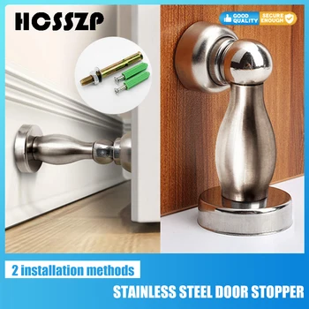 

Magnetic Door Stops Stainless Steel Collision avoidance Door Stopper Hidden Door Holder Catch Floor Nail-free Furniture Hardware