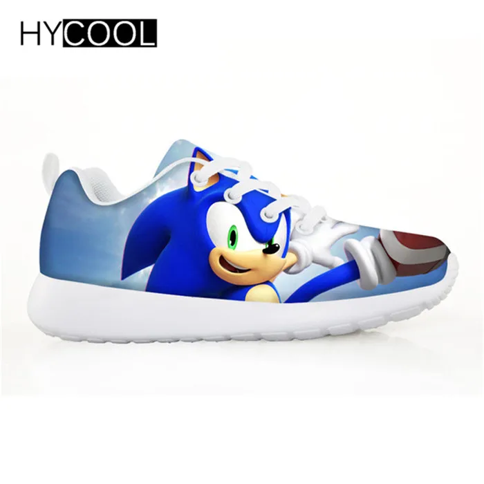 HYCOOL/детская обувь для бега для мальчиков; кроссовки Sonic the hedgehog; спортивная обувь для улицы; парусиновая обувь с высоким берцем для маленьких детей - Цвет: HL4344BN