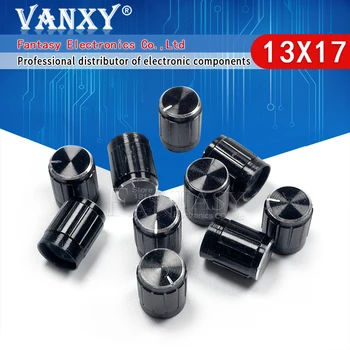 

10pcs 13*17mm aluminum alloy potentiometer 13*17 knob rotation switch volume control knob black