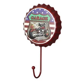 

New New Retro Creative Beer Cover Hook "GARAGE" Character Personality Hook Dressing Room Clothes Hook Home Wall Crafts Iron Deco