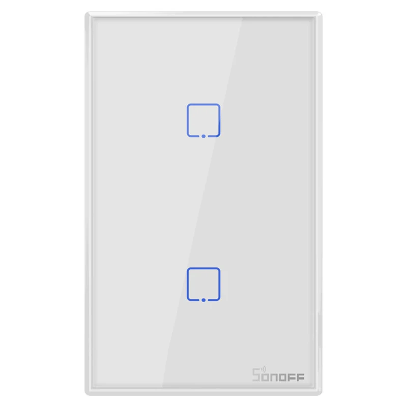 Интеллектуальный выключатель света SONOFF T2US TX Smart Wifi сенсорный настенный выключатель света с границы умный дом 1/2/3 433 RF/Голосовое управление/приложение Управление работает с Amazon Alexa