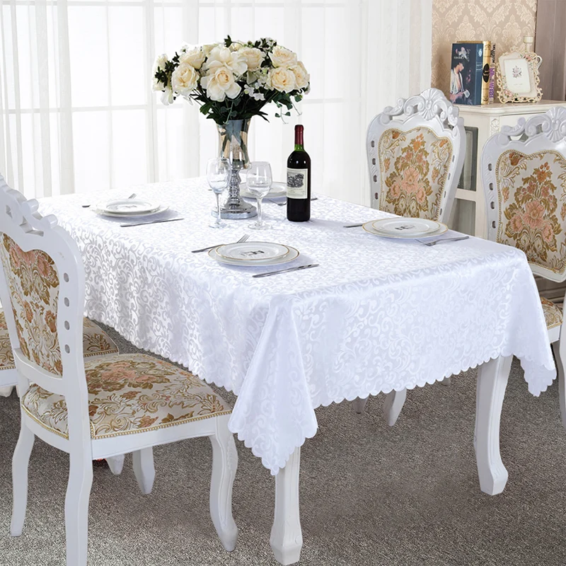 

Luxury Dining Table Protective Cover Eco-Friendly Rectangle Jacquard Tablecloth Fabric For Wedding Restaurant Recycled Modern