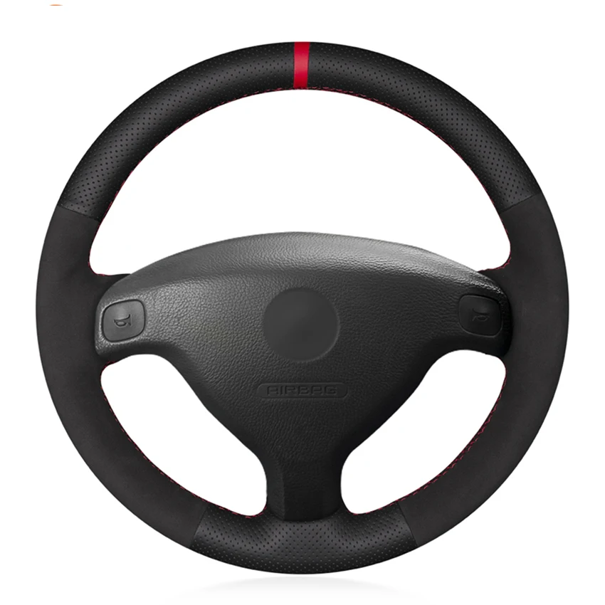 Черный чехол рулевого колеса автомобиля из натуральной кожи для Opel Astra (G) 1998-2004